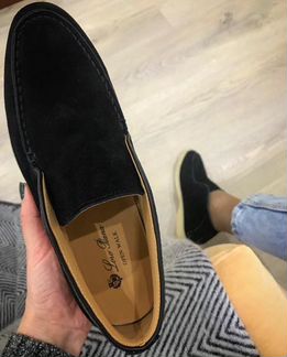 Лоферы Loro Piana Open Walk замшевые