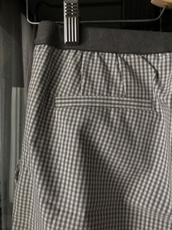 Серые брюки в клетку на резинке Uniqlo XS