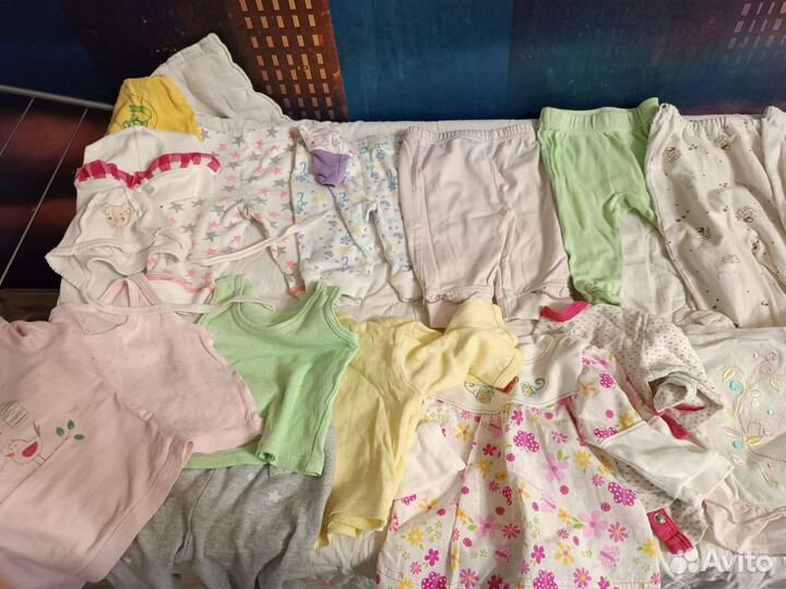 Детские вещи пакетом для девочек 0-7месяцев