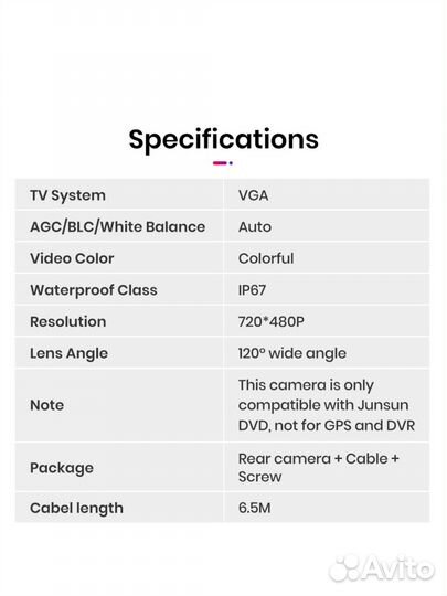 Junsun камера HD заднего вида на автомобиль