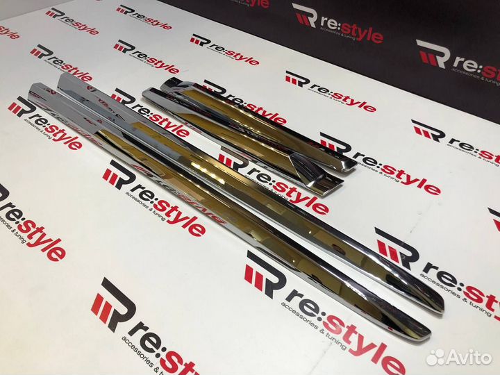 Молдинги дверей Toyota Land Cruiser 200 с16г Хром