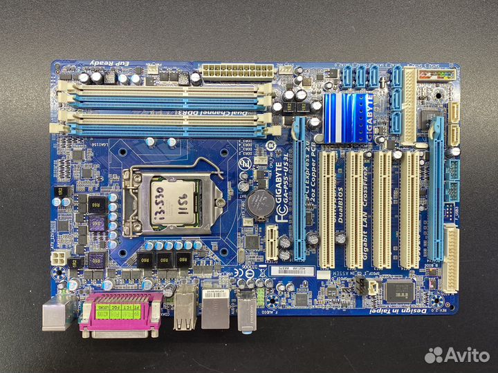LGA1156 - Плата с процессором i3-530 / 4 слота