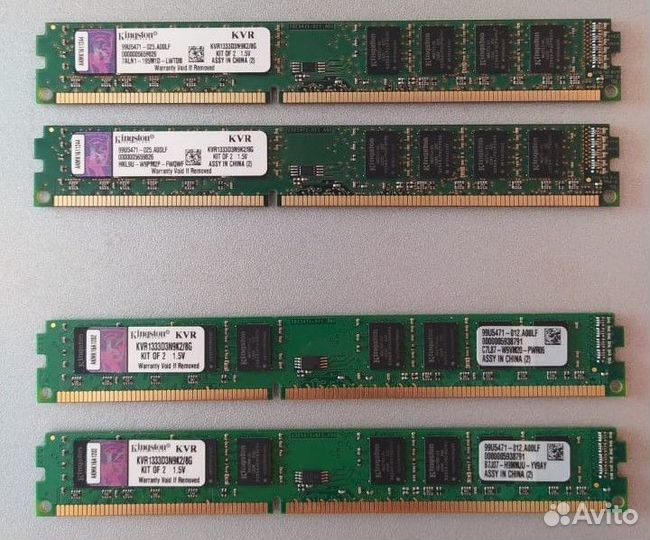 DDR3 KIT 16Gb (4+4 и 4+4) Kingston цена за штуку