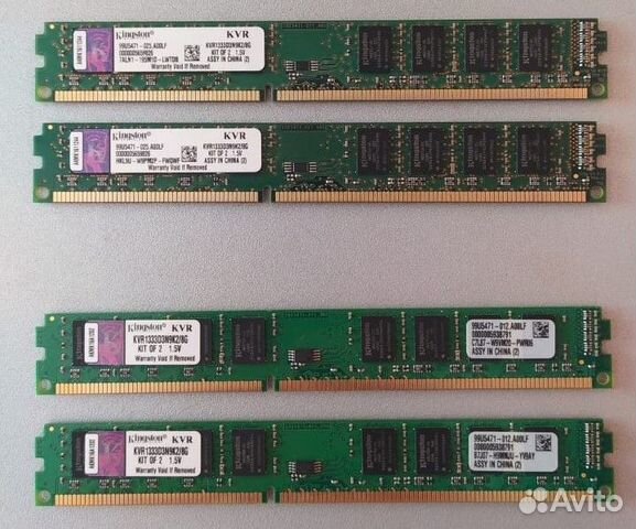 DDR3 KIT 16Gb (4+4 и 4+4) Kingston цена за штуку