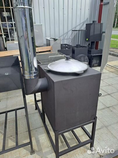 Мангал с печью под казан