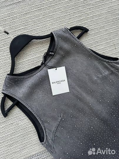 Платье со стразами Balenciaga