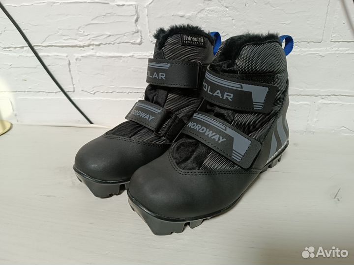 Лыжные ботинки детские на липучках 34