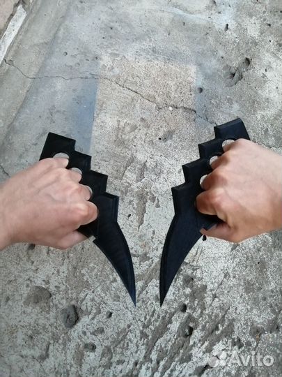 Naruto Asuma Chakra Blade/Kunai Knife/Black Double