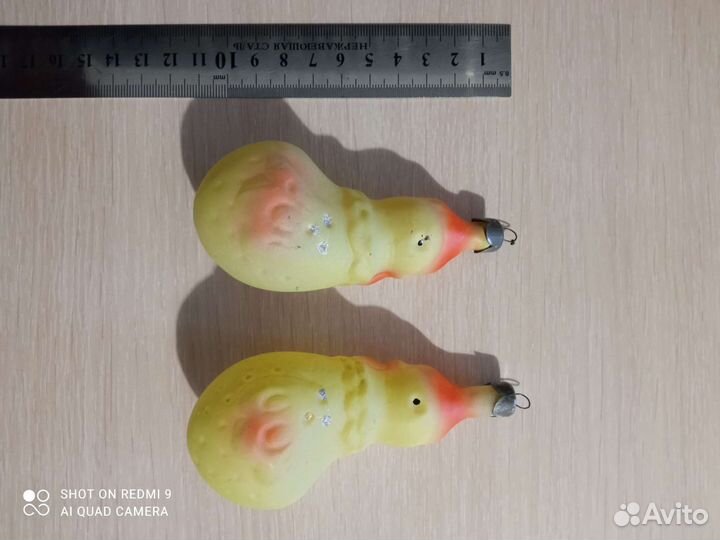 Елочная игрушка Петушок, СССР, 2шт