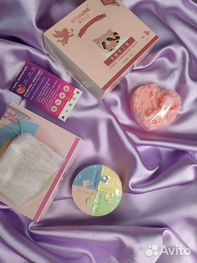 Мыло ручной работы в виде пазла и в виде сердца