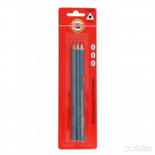 Набор карандашей чернографитных 3 штуки Koh-I-Noor