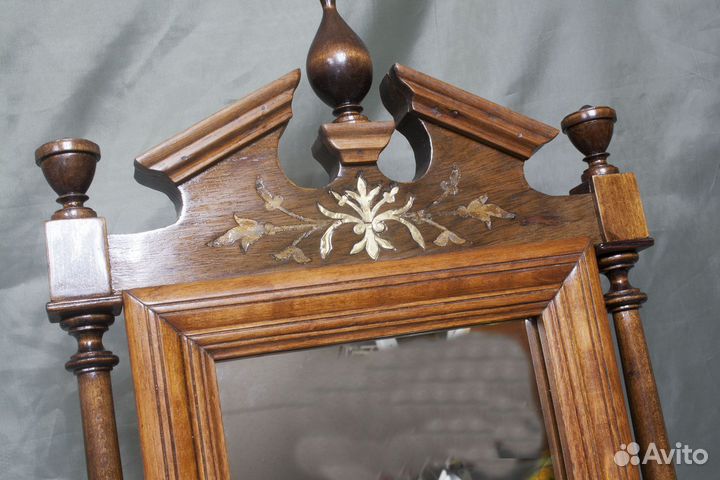 Зеркало настольное, дерево, накладки металл, кон 1