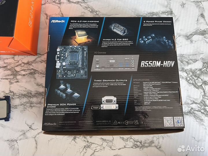 Новый комплект Ryzen 5 5600/ASRock B550M-HDV