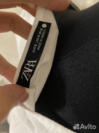 Платье из хлопка белое zara s