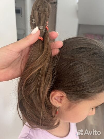 Волосы детские 35 см срез
