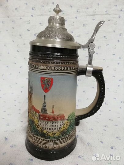 Пивная кружка с крышкой Чехия Прага