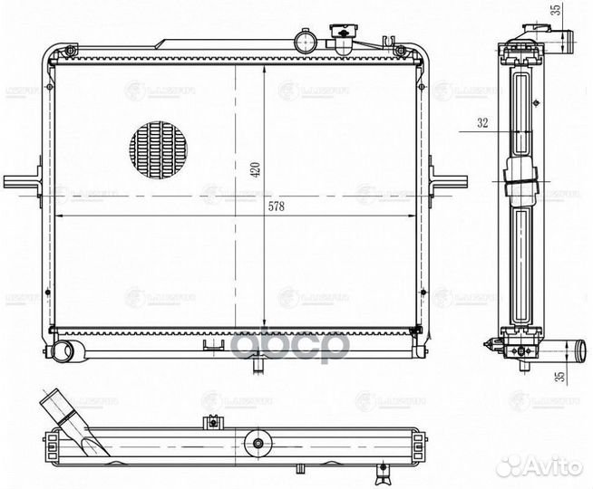 Радиатор охл. для а/м Kia K-Series (Bongo) (99