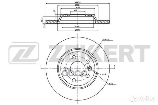 Диск торм. зад. Ford Galaxy 00- Seat Alhambra
