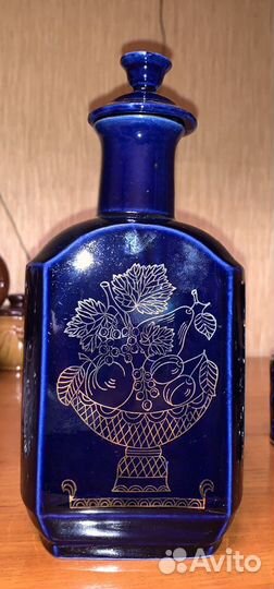 Штоф Синь. Позолота. Фарфор СССР