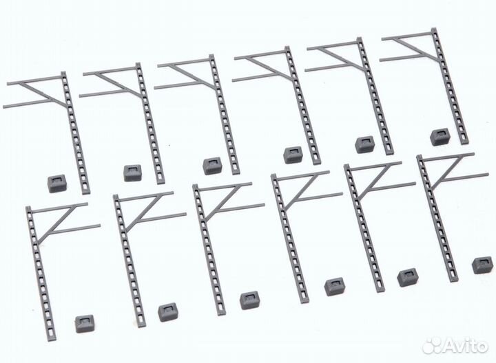 Железная дорога 1/87 Опоры контактной сети 10шт H0