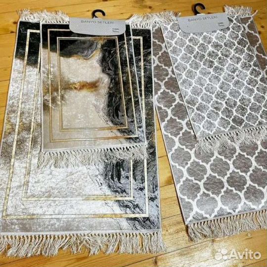 Безворсовые современные шелковые коврики,прорезине