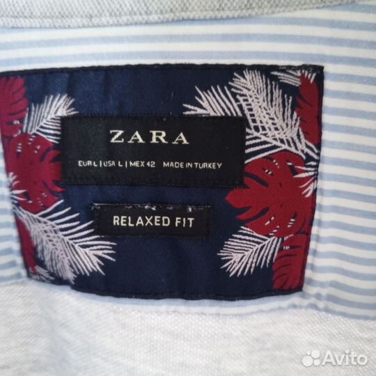 Рубашка Zara без воротника размер L