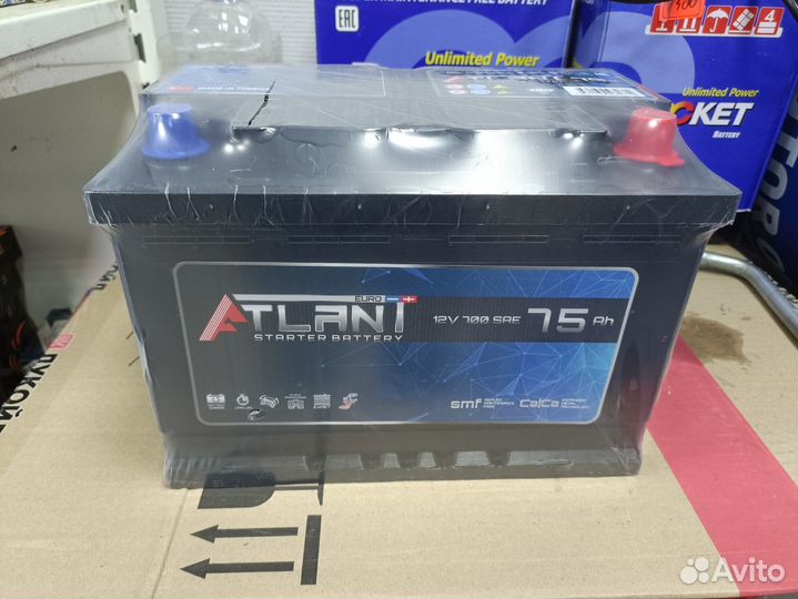 Аккумулятор Atlant 75 Ач, обратный