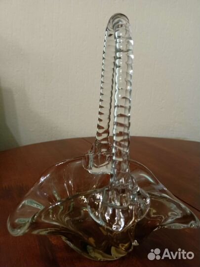 Ваза корзинка конфетница стекло