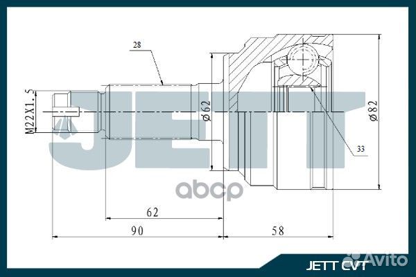 Шрус внешний 414173 jett 248 MZ52,834173 V414173