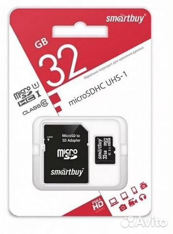 Smart Buy micro sdhc 32GB Class10 UHS-I (с адаптер