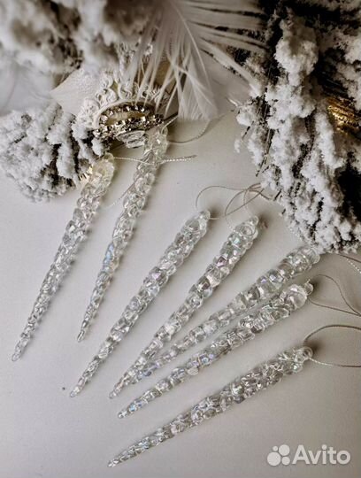 Елочное украшение набор / игрушки сосульки