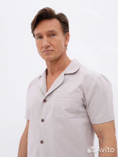 Мужской комплект из хлопка и льна