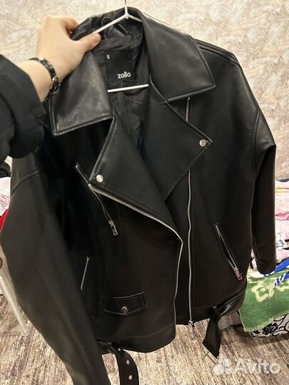 Кожаная куртка косуха 46 48 женская