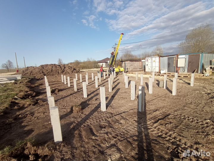 Установка свай жб