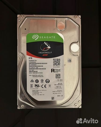 Внешний жёсткий диск Seagate 6Tb ironwolf pro