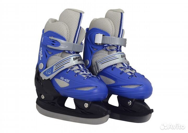 Коньки раздвижные BlackAqua AS-405, синий (34-37)