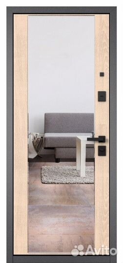 Железная дверь с зеркалом