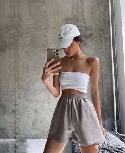 Шорты женские короткие на высокой талии