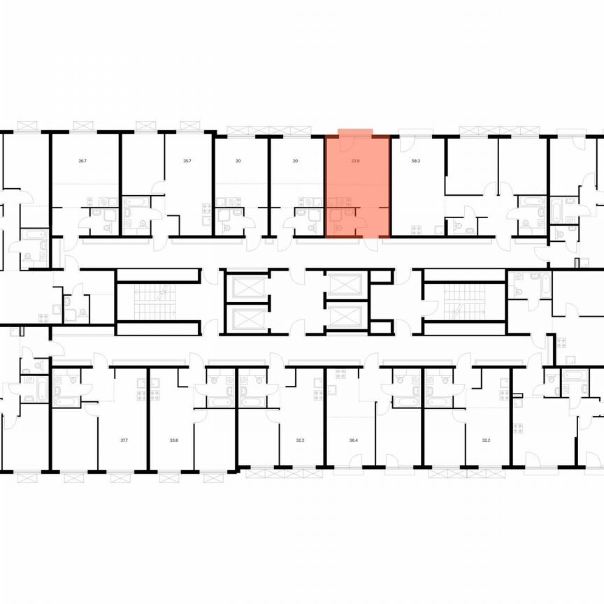 Квартира-студия, 23,8 м², 7/24 эт.