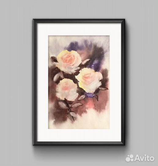 Картина акварель цветы