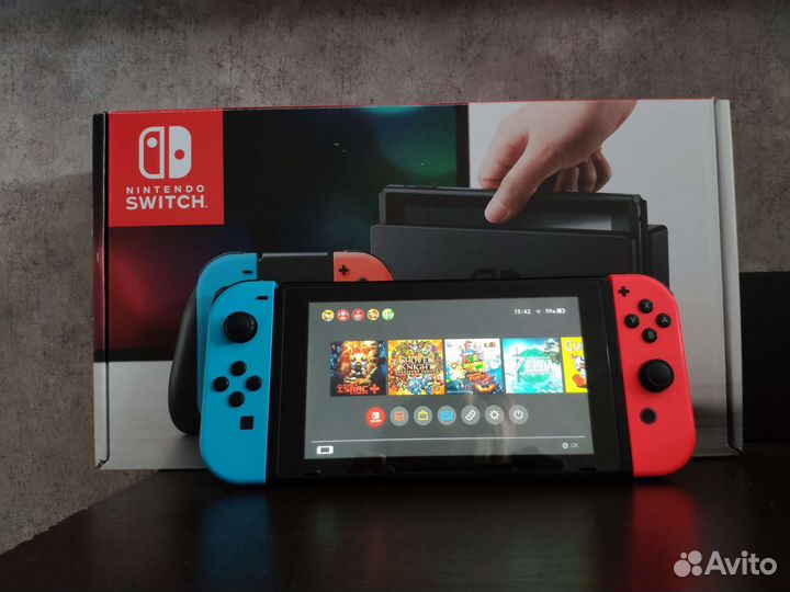 Nintendo switch прошитая/полный комплект