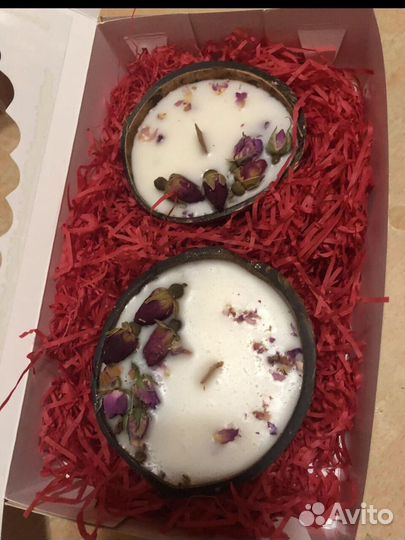 Массажные свечи в скорлупе кокоса