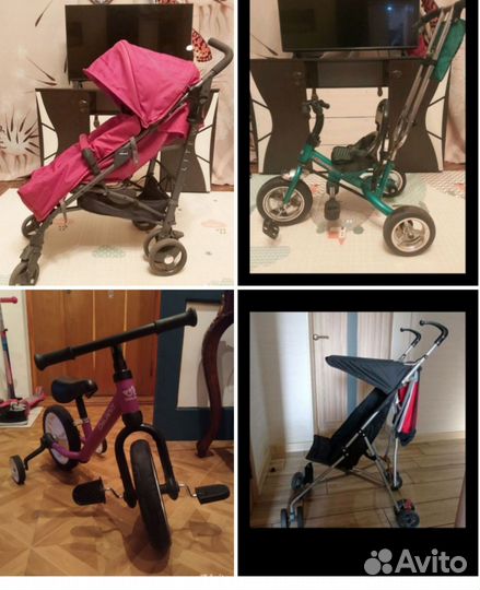 Коляска Chico, велосипед, беговел