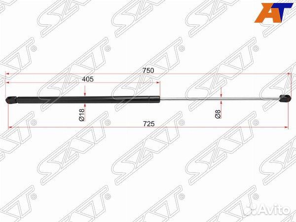 Амортизатор капота volvo C30 06, volvo C70 05, vol