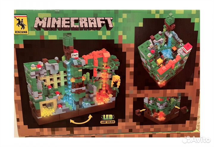 Конструктор Аналог lego Зеленая крепость minecraft