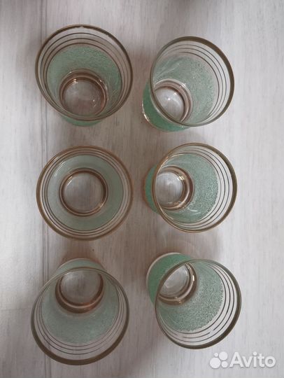 Зелёный графин и 6 стопок СССР