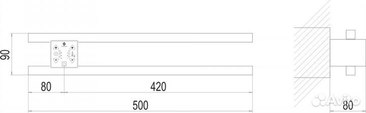 Полка Электро П2 проф 500х90 NEW