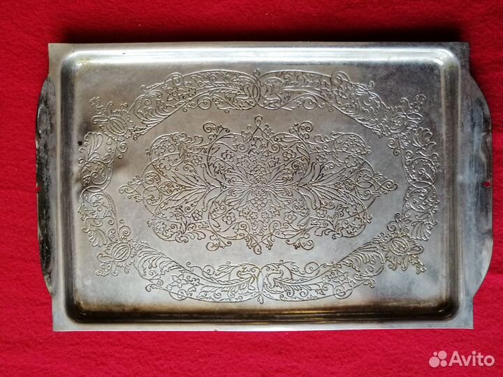 Советский ажурный поднос из нержавейки