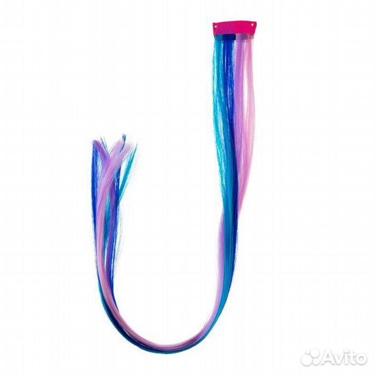 Прядь накладная на заколке, трехцветная, 50 см, фи