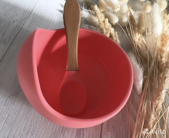 Тарелка для кормления ребенка силиконовая